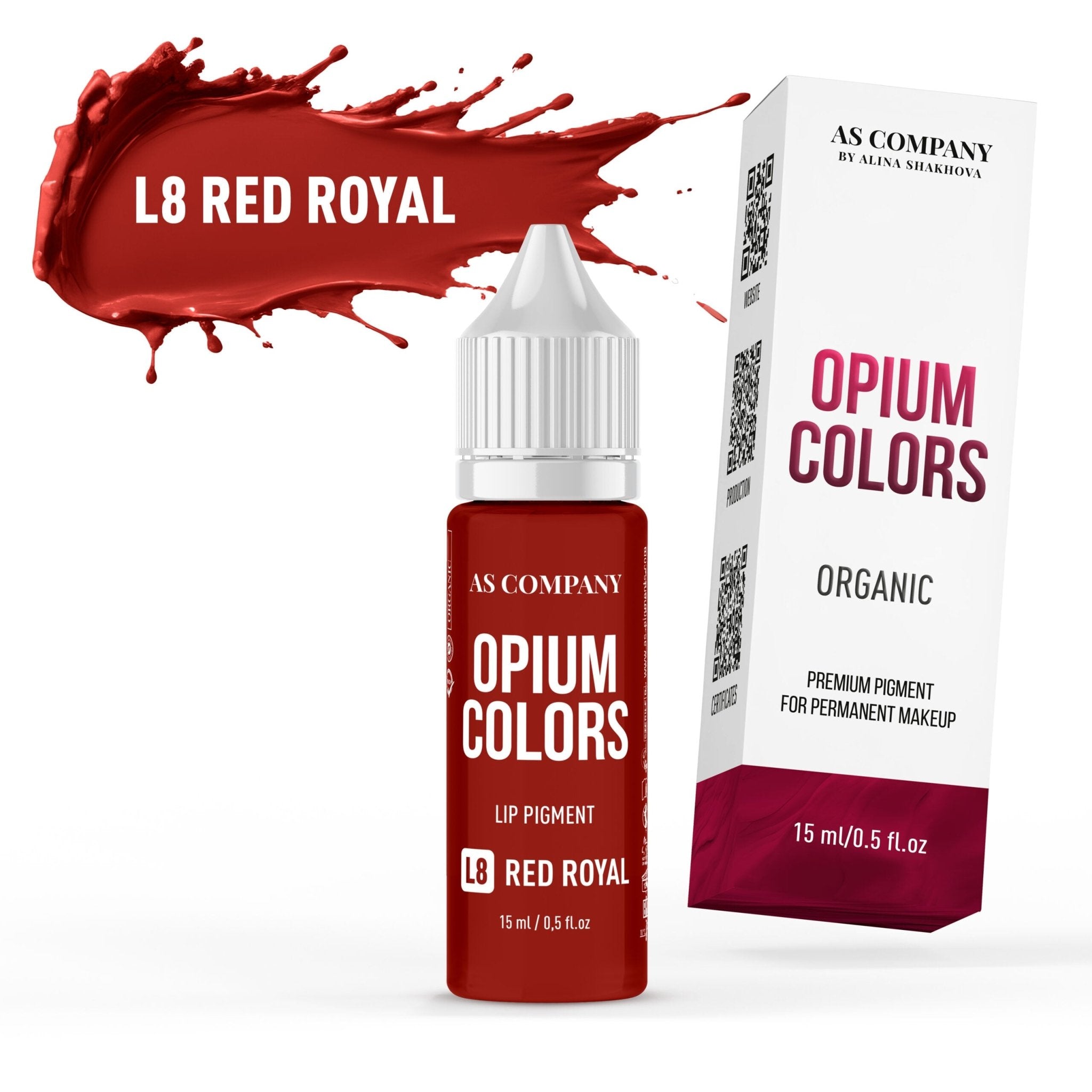 AS Pigments - OPIUM COLORS L8 RED ROYAL ORGANIC lip pigment - mrpmu