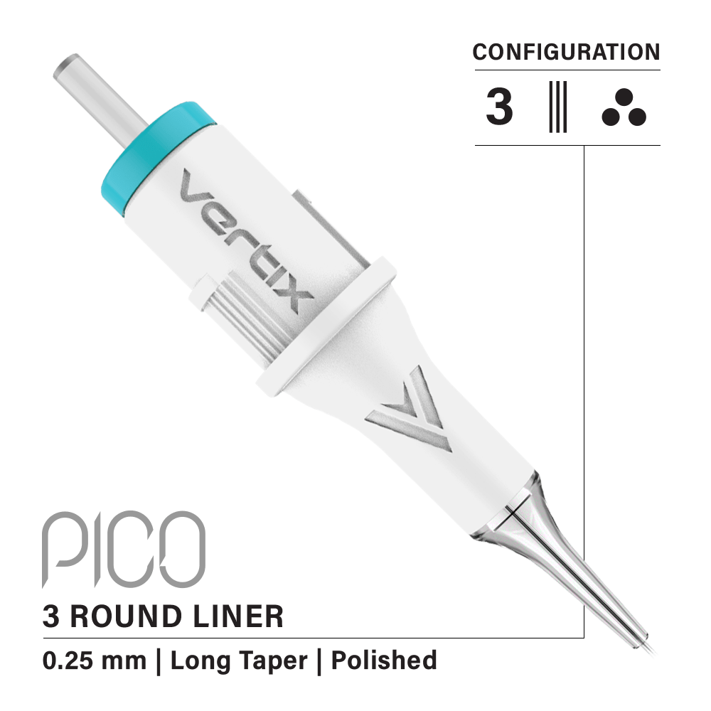 Confezione da 20 cartucce Vertix Pico Round Liner Long Taper - mrpmu