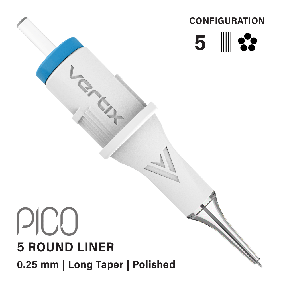 Confezione da 20 cartucce Vertix Pico Round Liner Long Taper - mrpmu