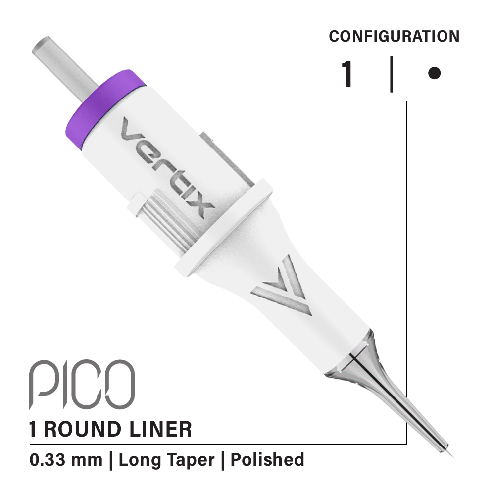 Confezione da 20 cartucce Vertix Pico Round Liner Long Taper - mrpmu