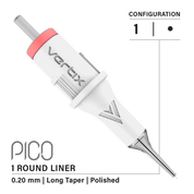 Confezione da 20 cartucce Vertix Pico Round Liner Long Taper - mrpmu