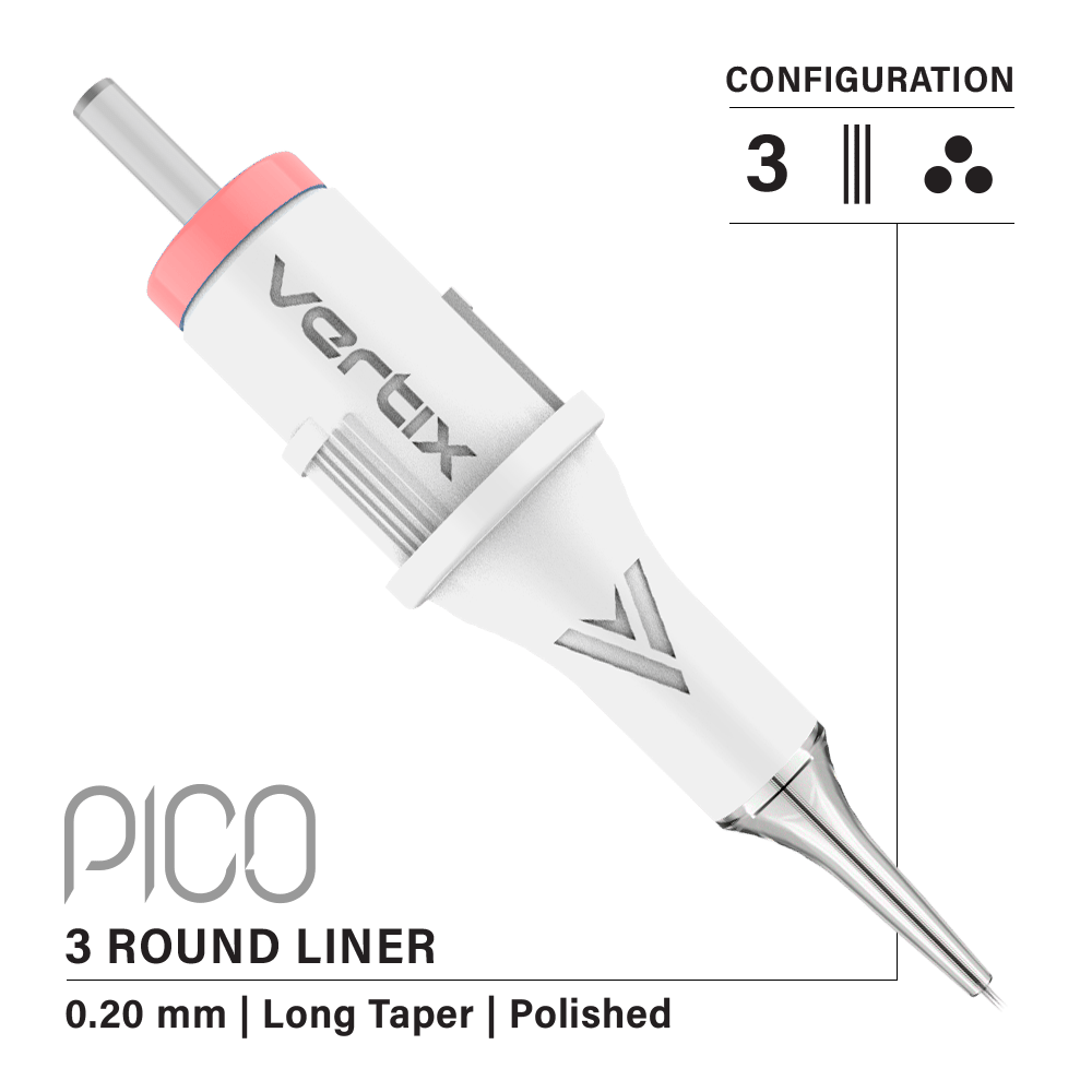 Confezione da 20 cartucce Vertix Pico Round Liner Long Taper - mrpmu