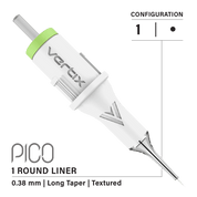Confezione da 20 cartucce Vertix Pico Round Liner Textured Long Taper - mrpmu