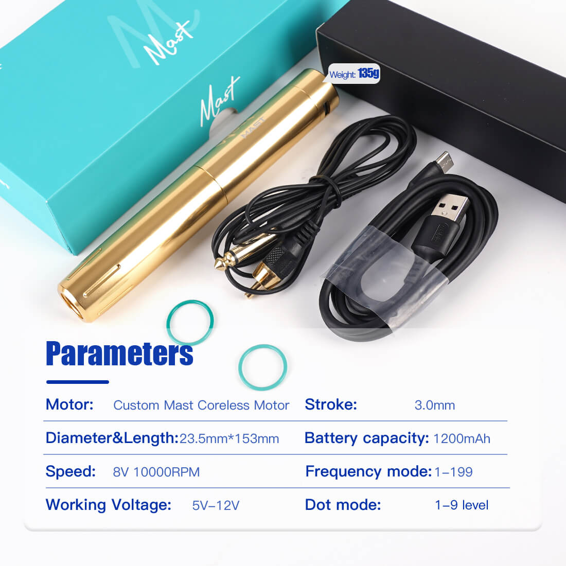 Macchina per tatuaggi Dragonhawk Mast Tour Y22 Wireless Pen PMU - mrpmu