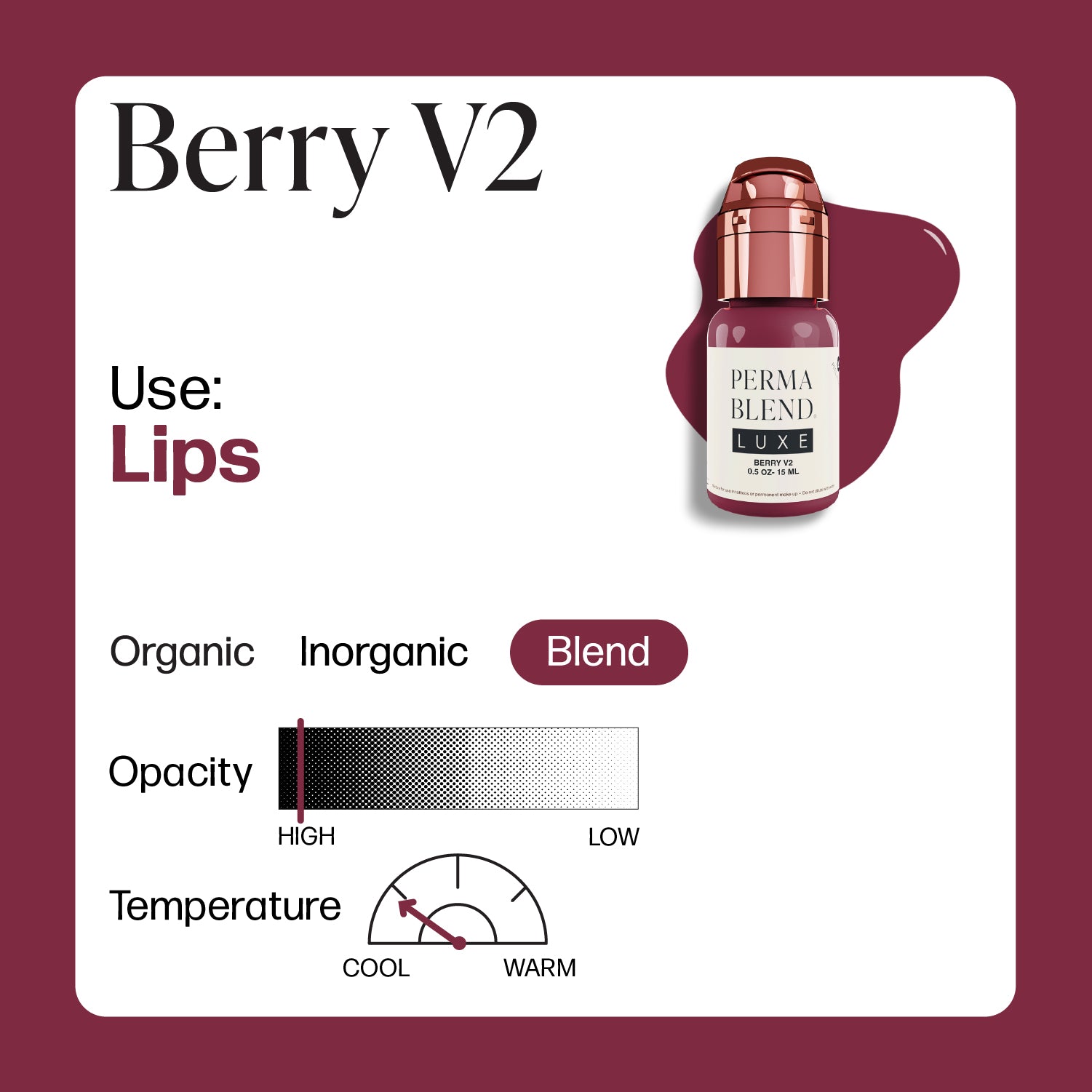 Perma Blend Luxe PMU Ink - Berry v2 15ml - mrpmu