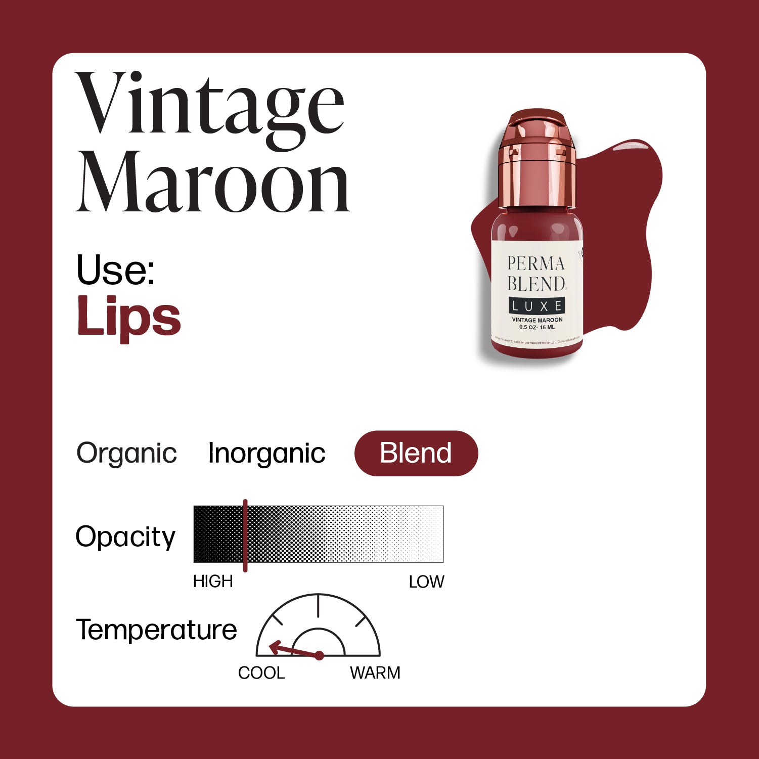 Perma Blend Luxe PMU Ink - Vintage Maroon 15ml - mrpmu
