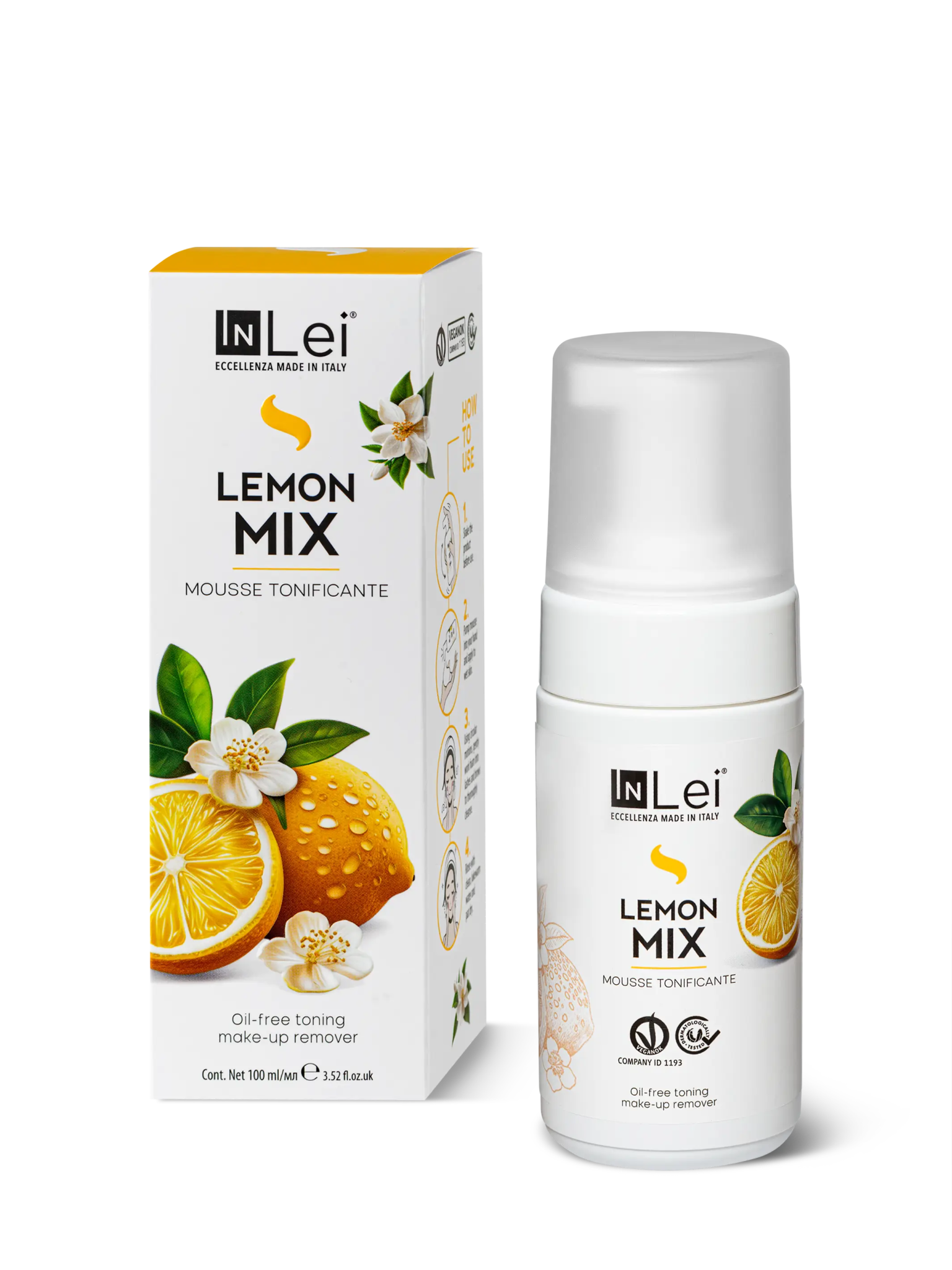 MOUSSE LEMON MIX reinigender und tonisierender Schaum für Wimpern, Augenbrauen und Gesicht 100ml - Mr.PMU
