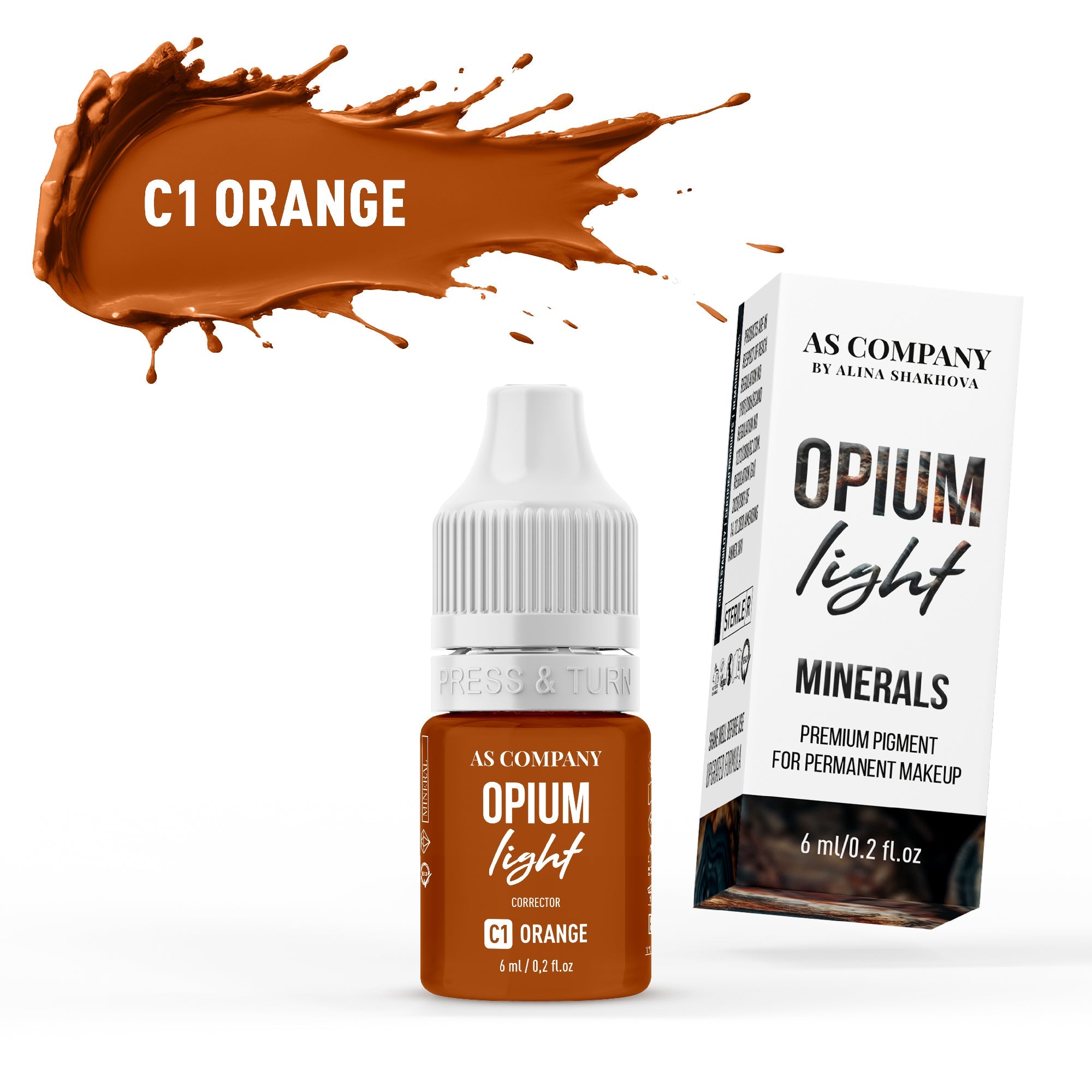 AS Pigments - C1 ORANGE mineralischer Augenbrauenkorrektor (OPIUM LIGHT) - mrpmu