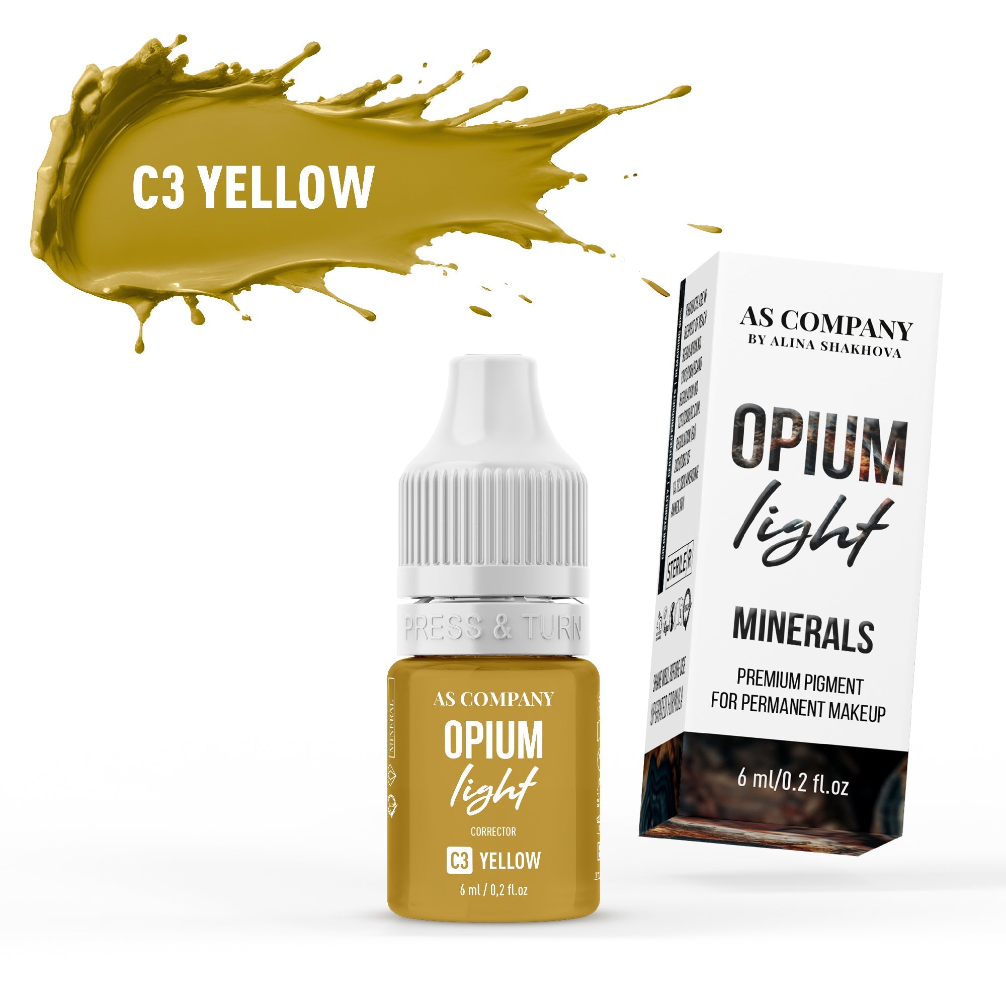 AS Pigments - C3 YELLOW mineralischer Augenbrauenkorrektor (OPIUM LIGHT) - mrpmu