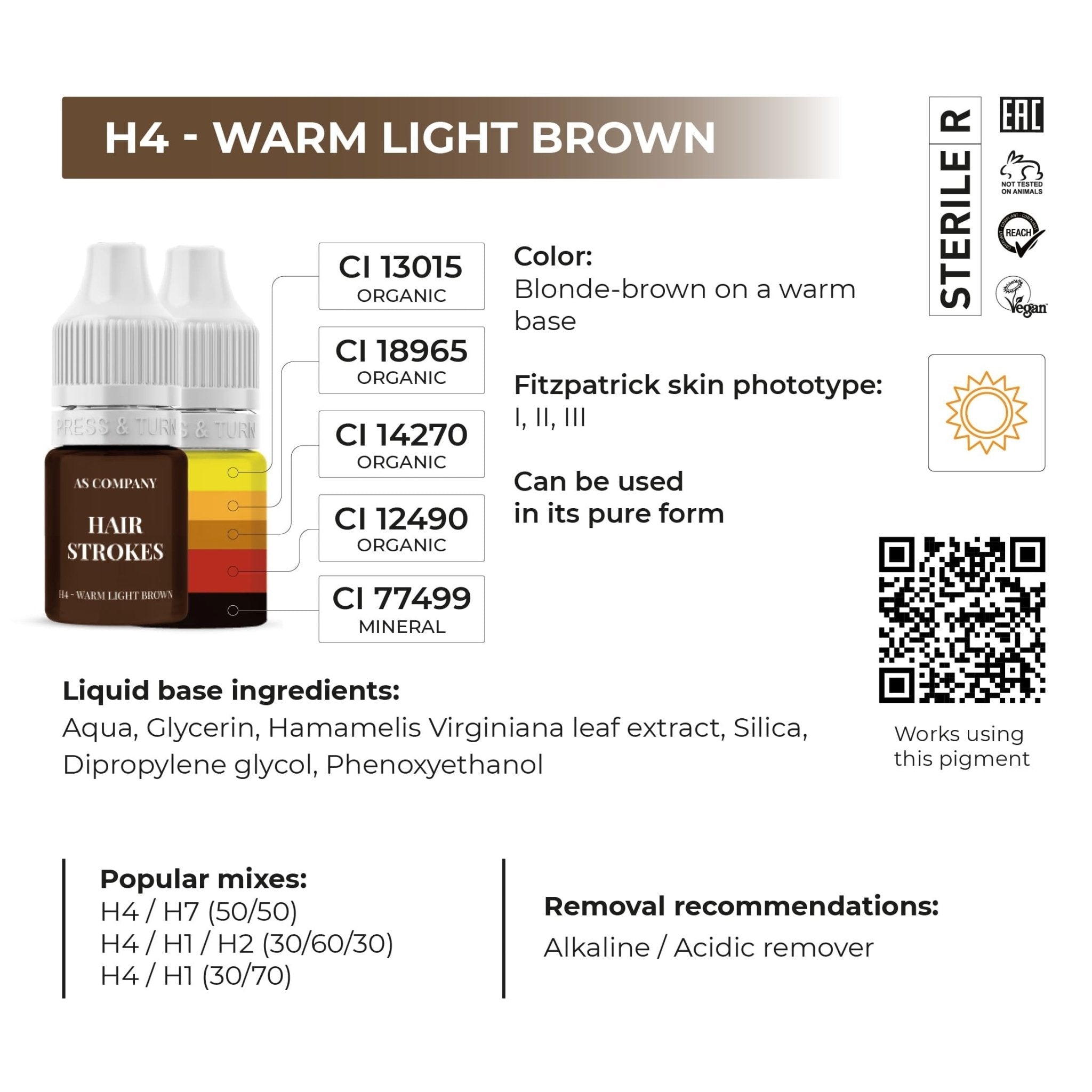 AS Pigments - EYEBROW SET HAIR STROKES HYBRID ORGANIC - BASED 6 ml - Mr.PMU