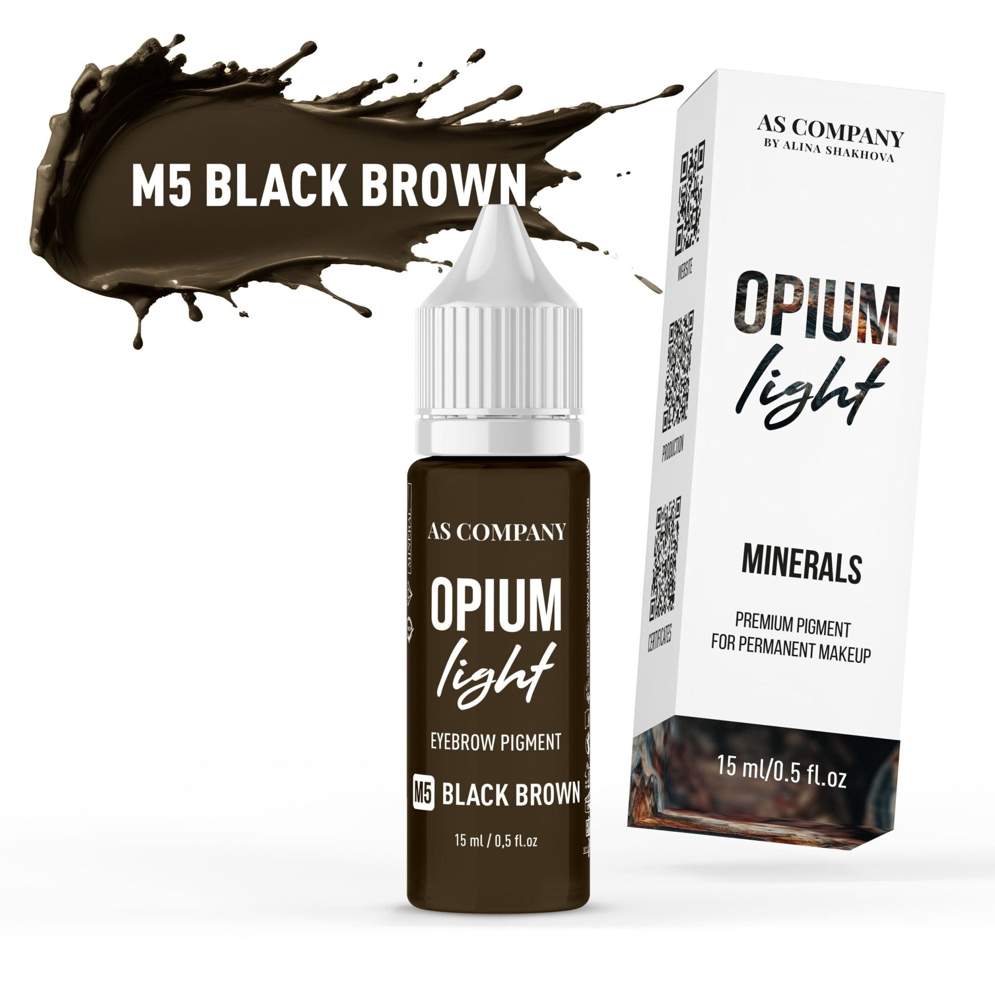 AS Pigments - M5 BLACK BROWN mineral Augenbrauenpigment (OPIUM LIGHT) - mrpmu