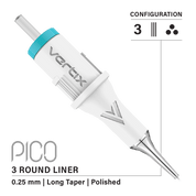 Confezione da 20 cartucce Vertix Pico Round Liner Long Taper - mrpmu