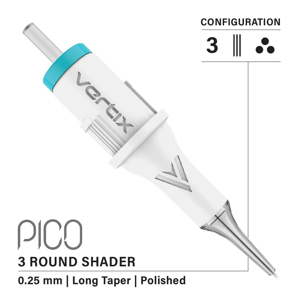 Packung mit 20 Kartuschen Vertix Pico Round Shader Long Taper - mrpmu