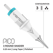 Packung mit 20 Kartuschen Vertix Pico Round Shader Long Taper - mrpmu
