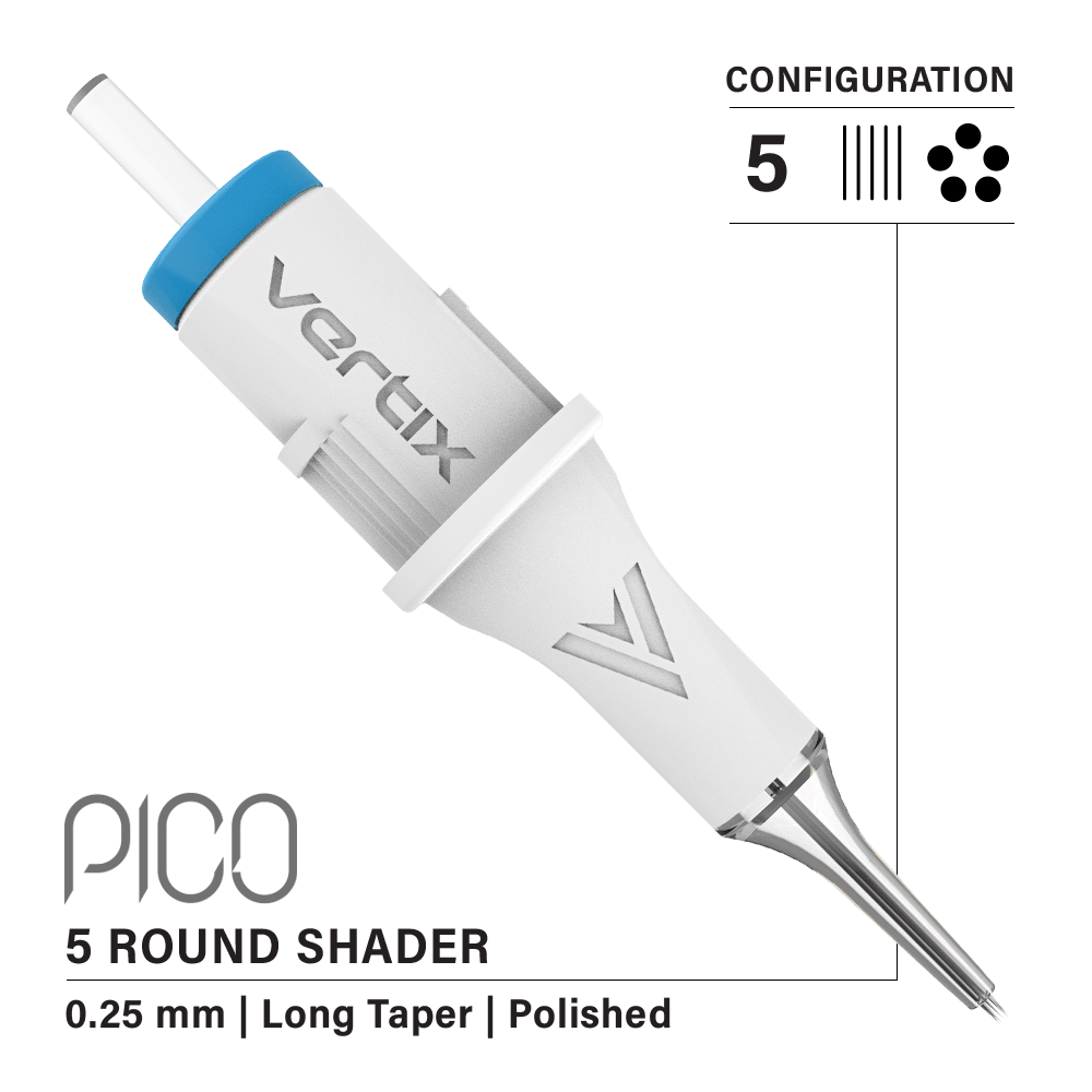 Packung mit 20 Kartuschen Vertix Pico Round Shader Long Taper - mrpmu