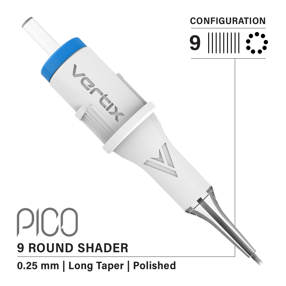 Packung mit 20 Kartuschen Vertix Pico Round Shader Long Taper - mrpmu