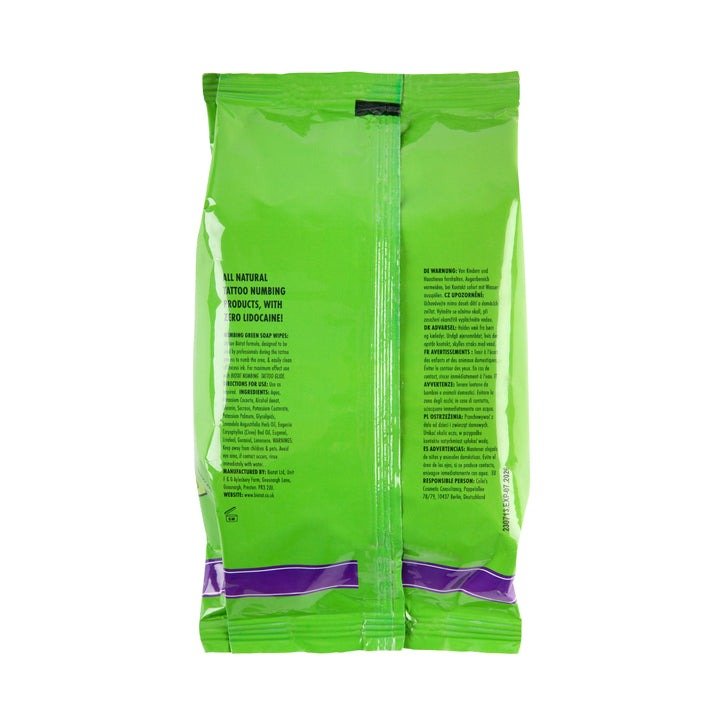 Packung mit 40 BIOTAT Numbing Green Soap Tüchern - mrpmu
