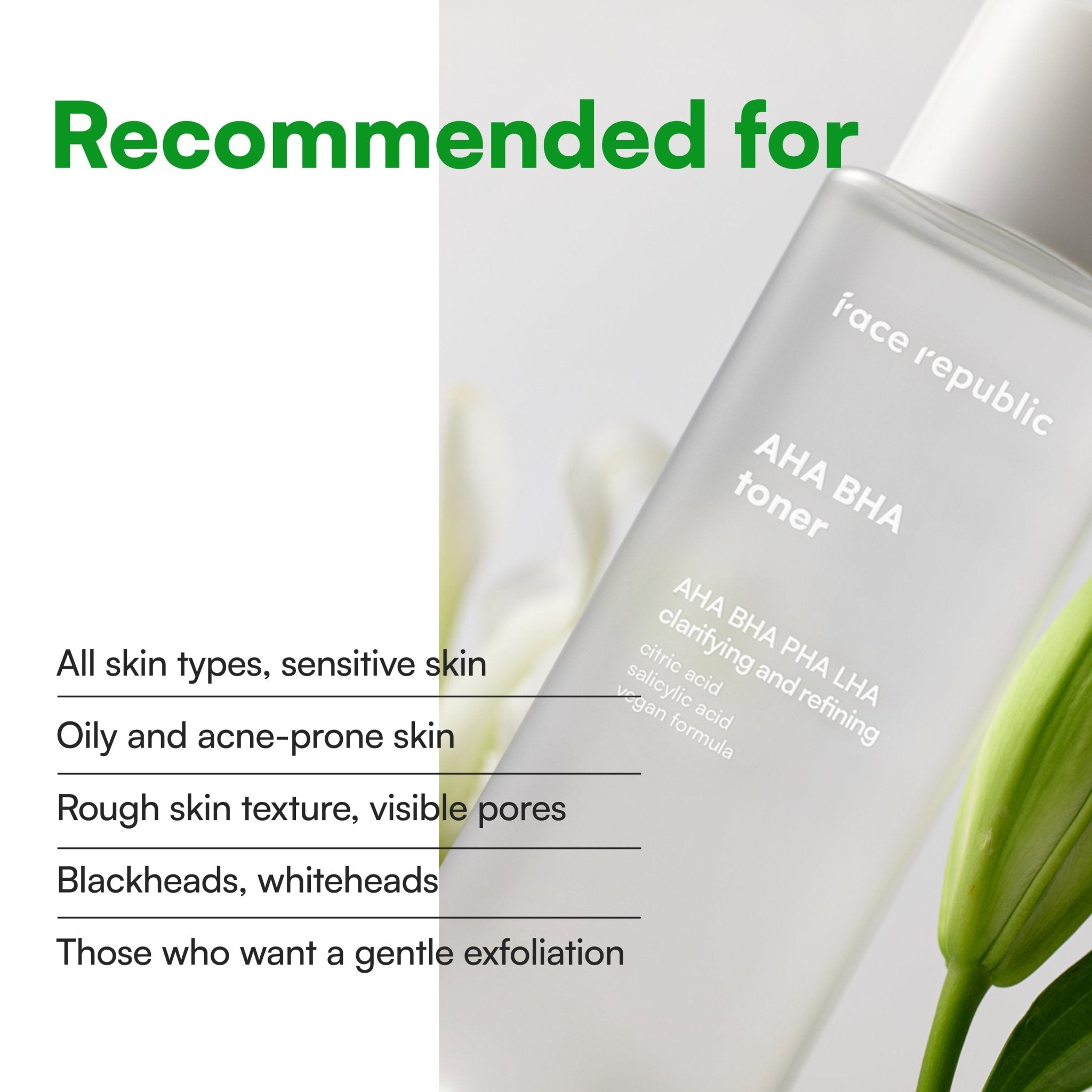 Face Republic - AHA BHA Toner 160ml - Mr.PMU