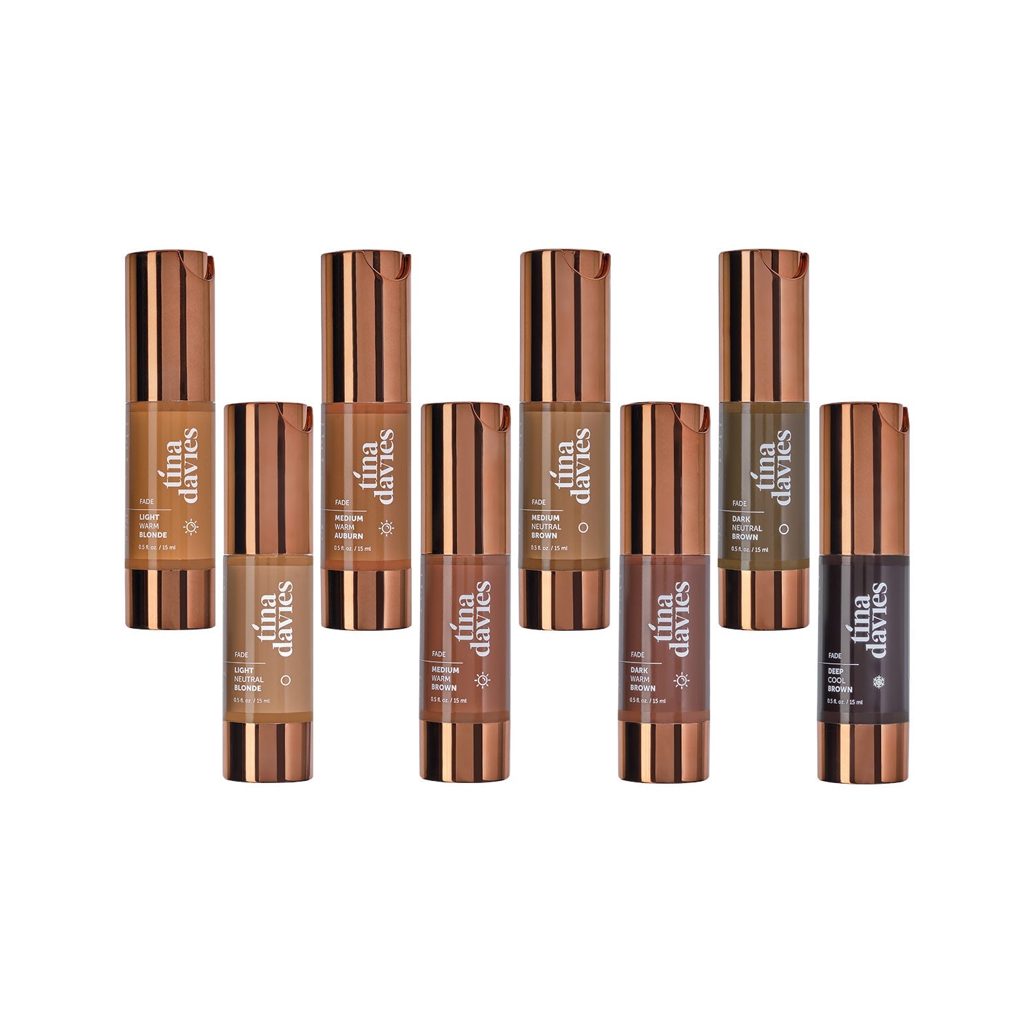 FADE - Tina Davies - Pigmentkollektion für Augenbrauen - Komplettes Set mit 8x 15 ml - mrpmu