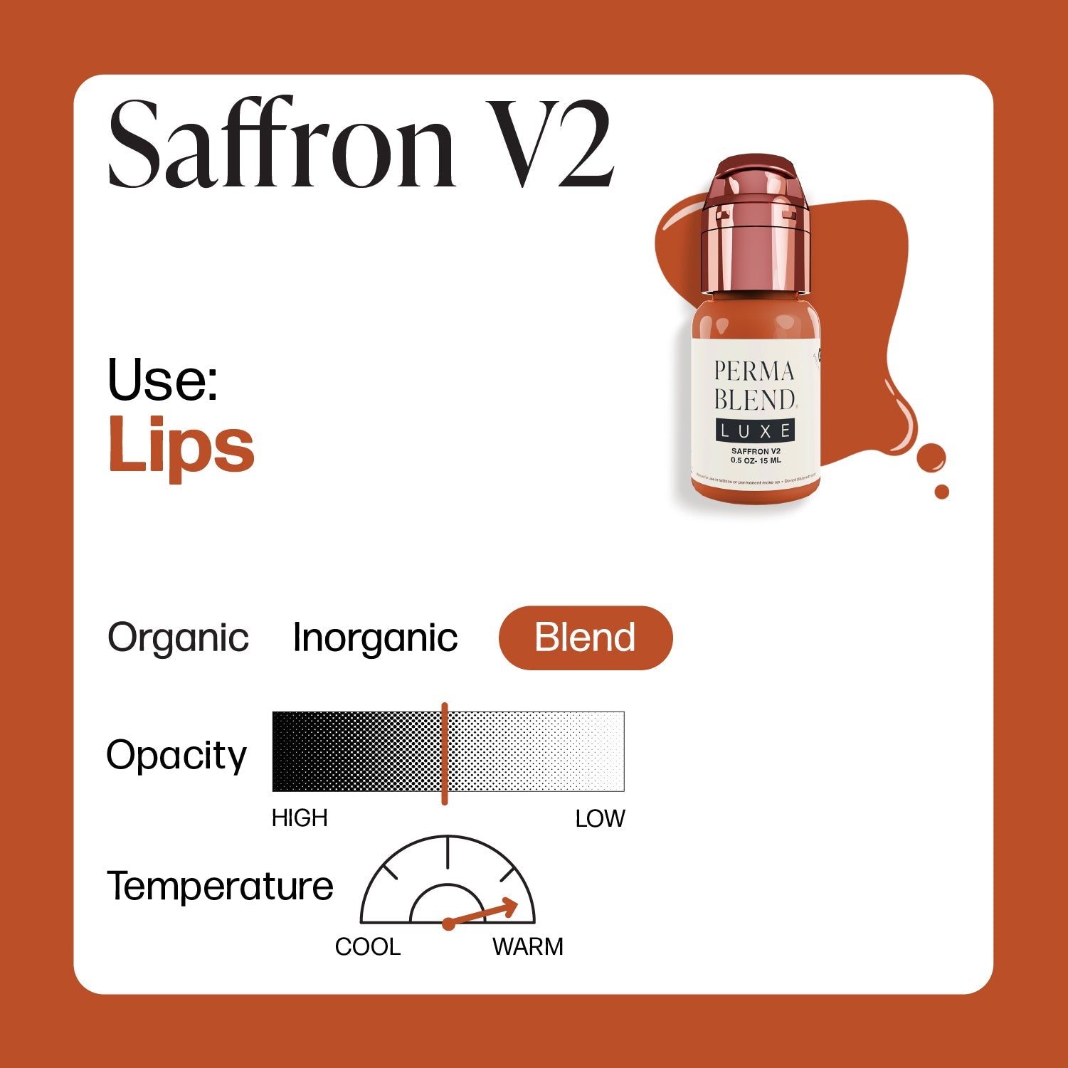 Perma Blend Luxe PMU Ink - Saffron V2 15ml - mrpmu