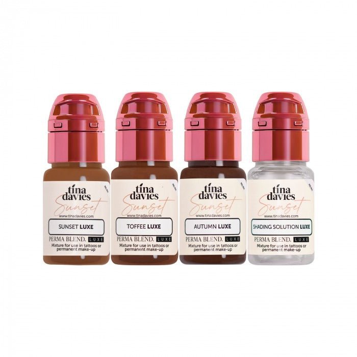 Perma Blend Luxe PMU Ink - Tina Davies Sunset Brow Collection - Komplettset - 4x15ml - mrpmu