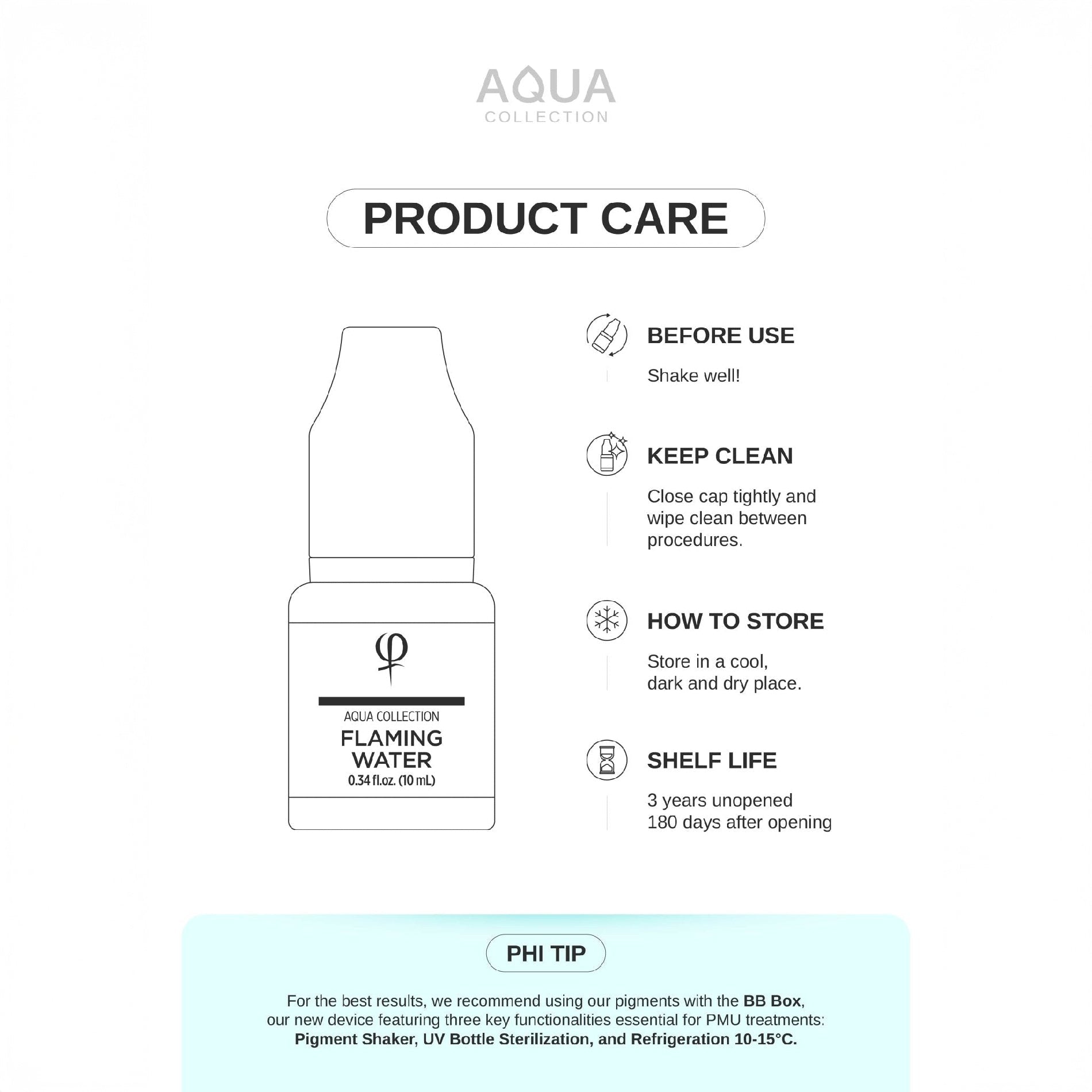 PhiAcademy - Flaming Water AQUA PMU pigment 10ml - Mr.PMU