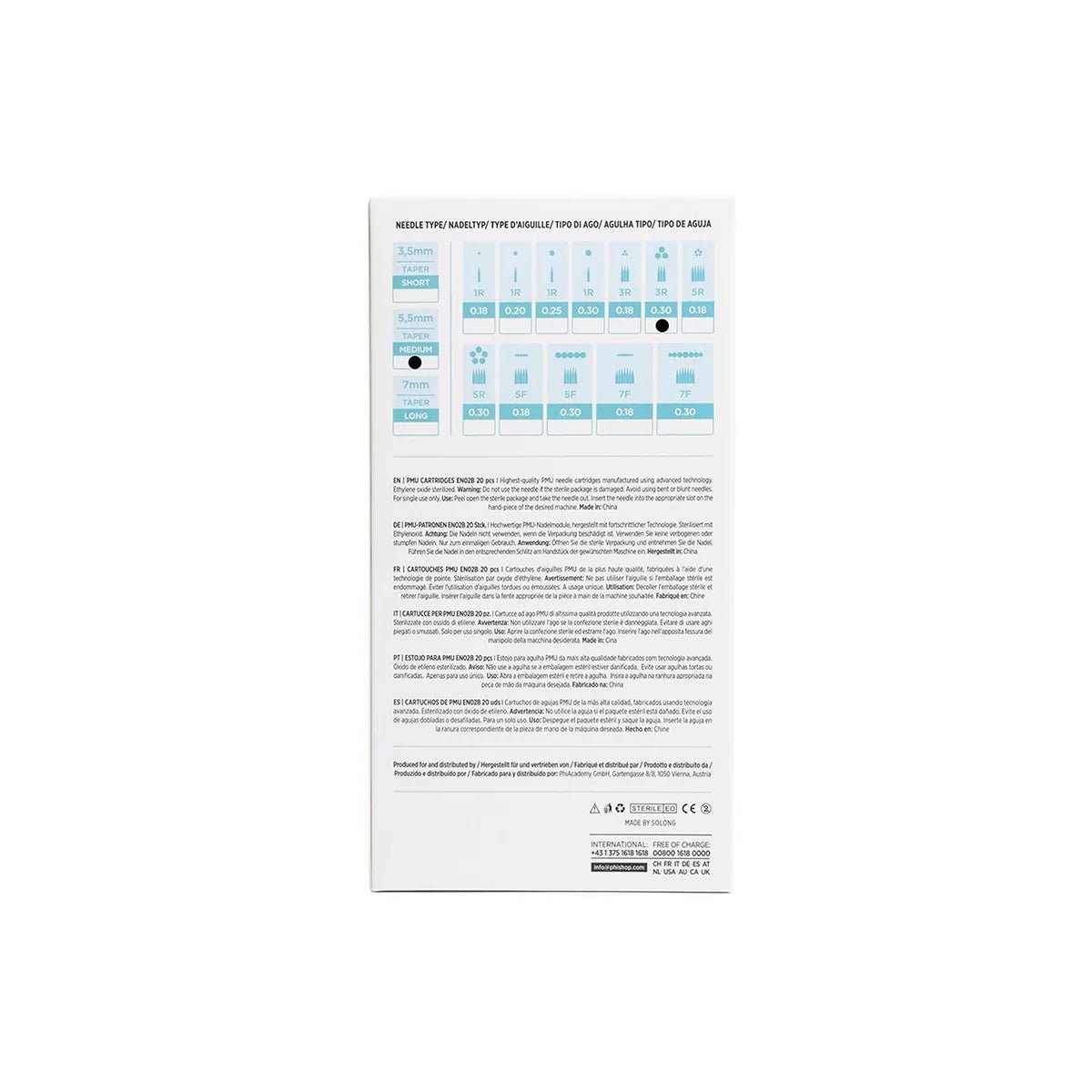 PhiAcademy - PMU Cartridges 0.30 3R (EN02B) 5.5mm Taper - 20 pcs - Mr.PMU