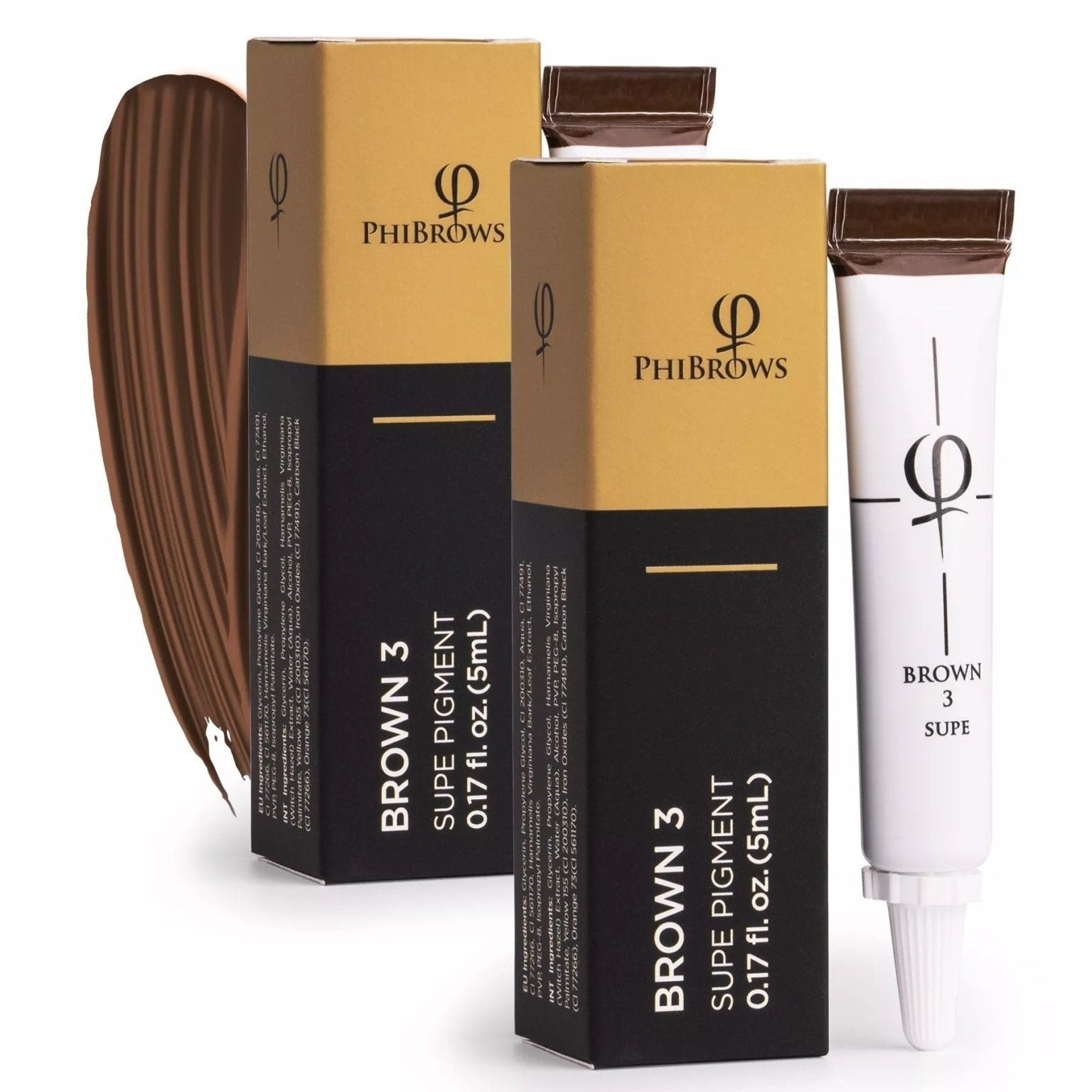 PhiBrows Brown 3 SUPE Pigment 5ml - 2pcs - Mr.PMU