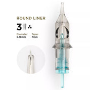 PMU Cartridges 0.18 3R - 7mm Taper (EN02B) 20 pcs - Mr.PMU